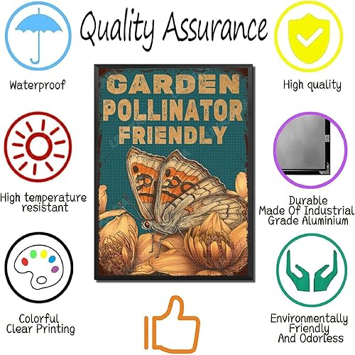 Vista 153 de LIUAXICIA Letreros de metal divertidos para jardín, letreros de metal con diseño de colibrí, para garaje, hogar, cafetería, bar, granja, pared