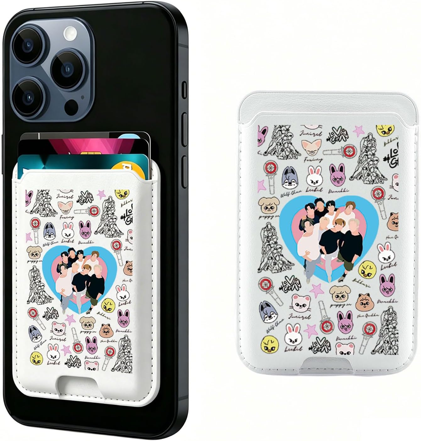 MNIGIU Korean Group Stay Phone Card Holder Korean Group Fans Gift Korea Group Pop Music Card Holder Music Lover Gifts (Korean Group S Phone Wallet)