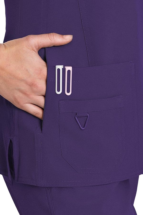 Med Couture Women's 'Activate' Refined Scrub Top, Plum, Small by Med Couture - Used condition - Image 4