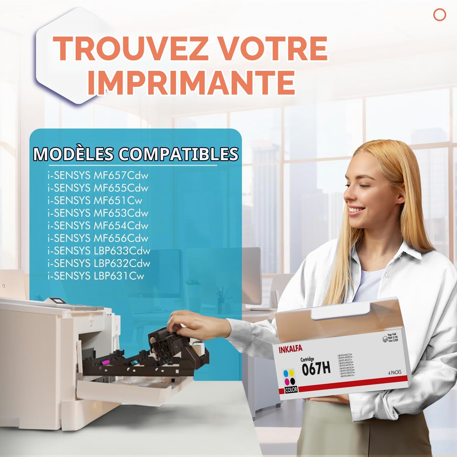 067H 067 Toner Compatible pour Canon 067H i-SENSYS MF655CDW Toner