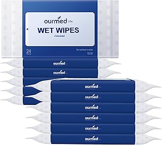Ourmed Life Rinse-Free Body Wipes for Adults Bathing - Extra Large 8" x 10", Thick Aloe Shower Wipes, No Rinse Cleansing Wipes for Elderly, Camping, Hiking, GYM, Travel, 288Count (Unscented)