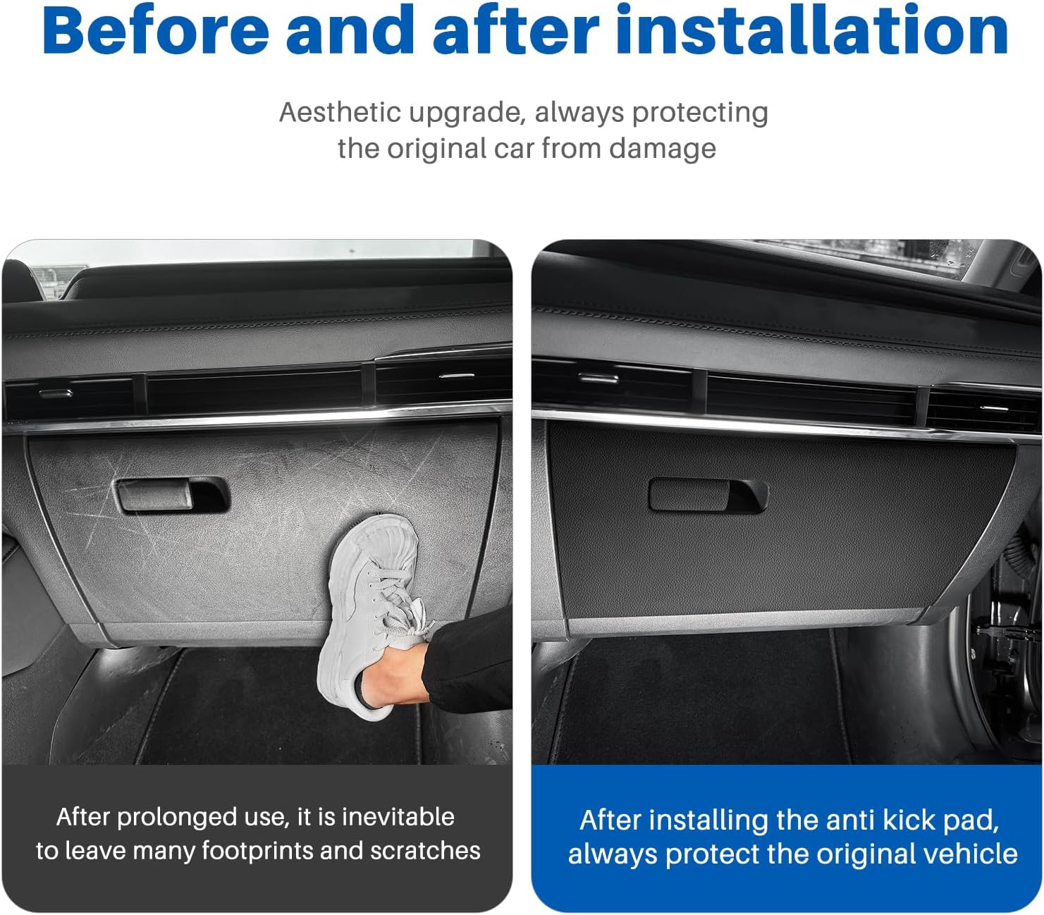 KUNGKIC For MAZDA 3 2019-2025 Glove Box Decals Anti-Kick Pad Sticker Interior Protective Stickers Car Interior Accessories (Imitation Leather)