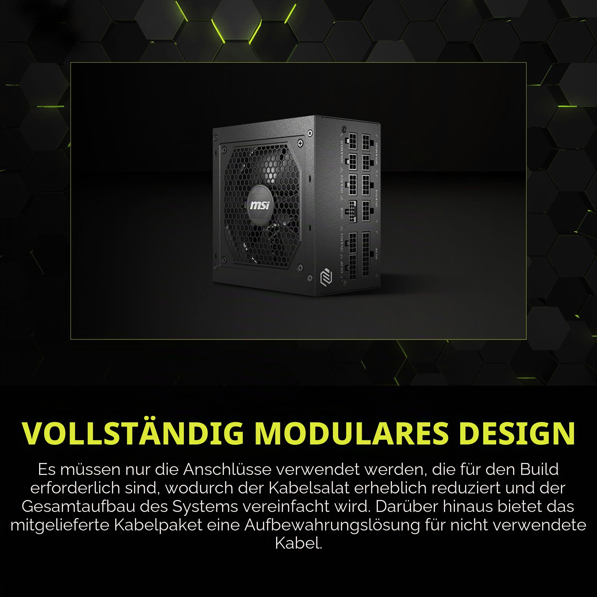 MSI MAG 750W Netzteil 80 Plus Gold – Natives 16-poliges Steckerdesign – vollständiges modulares Design – 7 Jahre Garantie – industrieller Schutz mit OVP, OCP, OPP, OTP, SCP, UVP [MAG A750GL PCIE5]