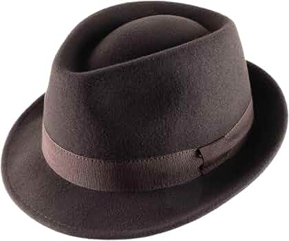 Cappello Trilby In Feltro Di Lana, Made In Italy, Taglia 57 Cm, Colore Marrone