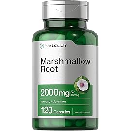 Horbach Marshmallow Root Capsules | 2000mg | 120 Count | Non-GMO & Gluten Free | Traditional Herb Extract
