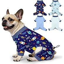 Bienbee Dog Pajamas, 4 Pack Adjustable Onesies for Small to Large Dogs L