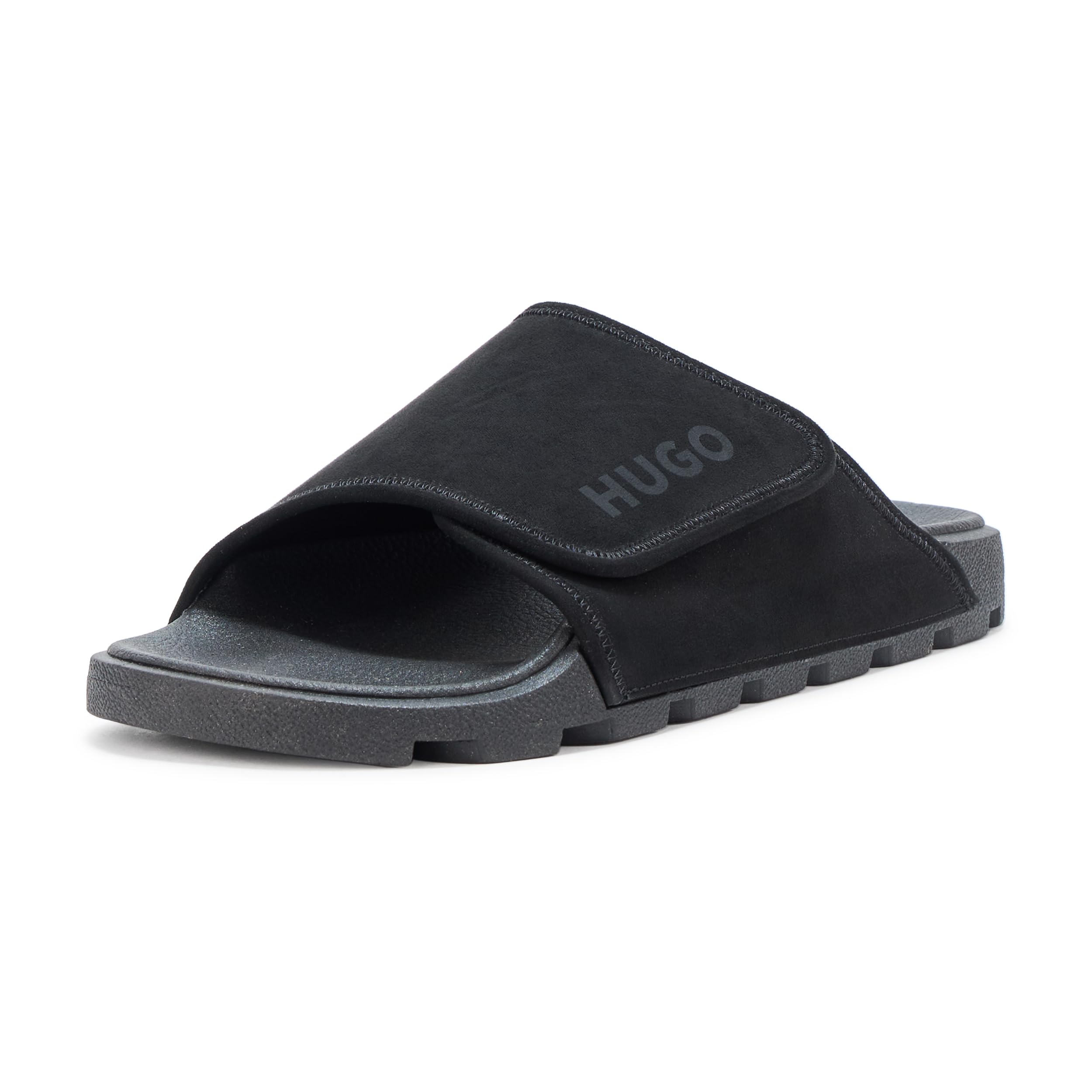 

                                                    HUGO, Big Adjustable Strap Slide Sandals, black gl