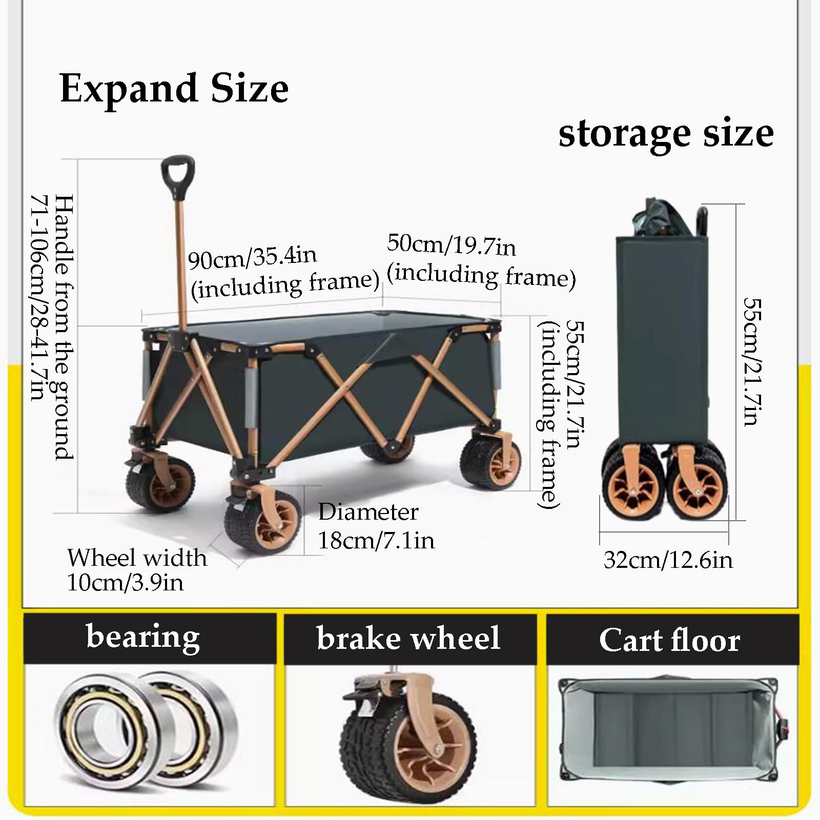 Amazon.co.jp: ポータブルワゴンカートホイール付き折りたたみ式ヘビー