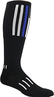 MOXY Socks Thin Blue Line Deadlift Socks – Knee-High Compression Lifting Socks for Men – Shin Protection, Cushioned Fit, and Durable Performance for Training and Duty – Made in USA