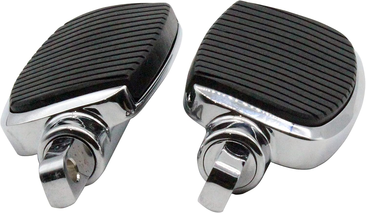 YHMOTO Motorcycle Mini Board Rider Floorboards Passenger Footpegs with Anti-Slip Rubber Universal for Harley Davidson Touring Street Glide Road King Electra Sportster Dyna Softail (Chrome)