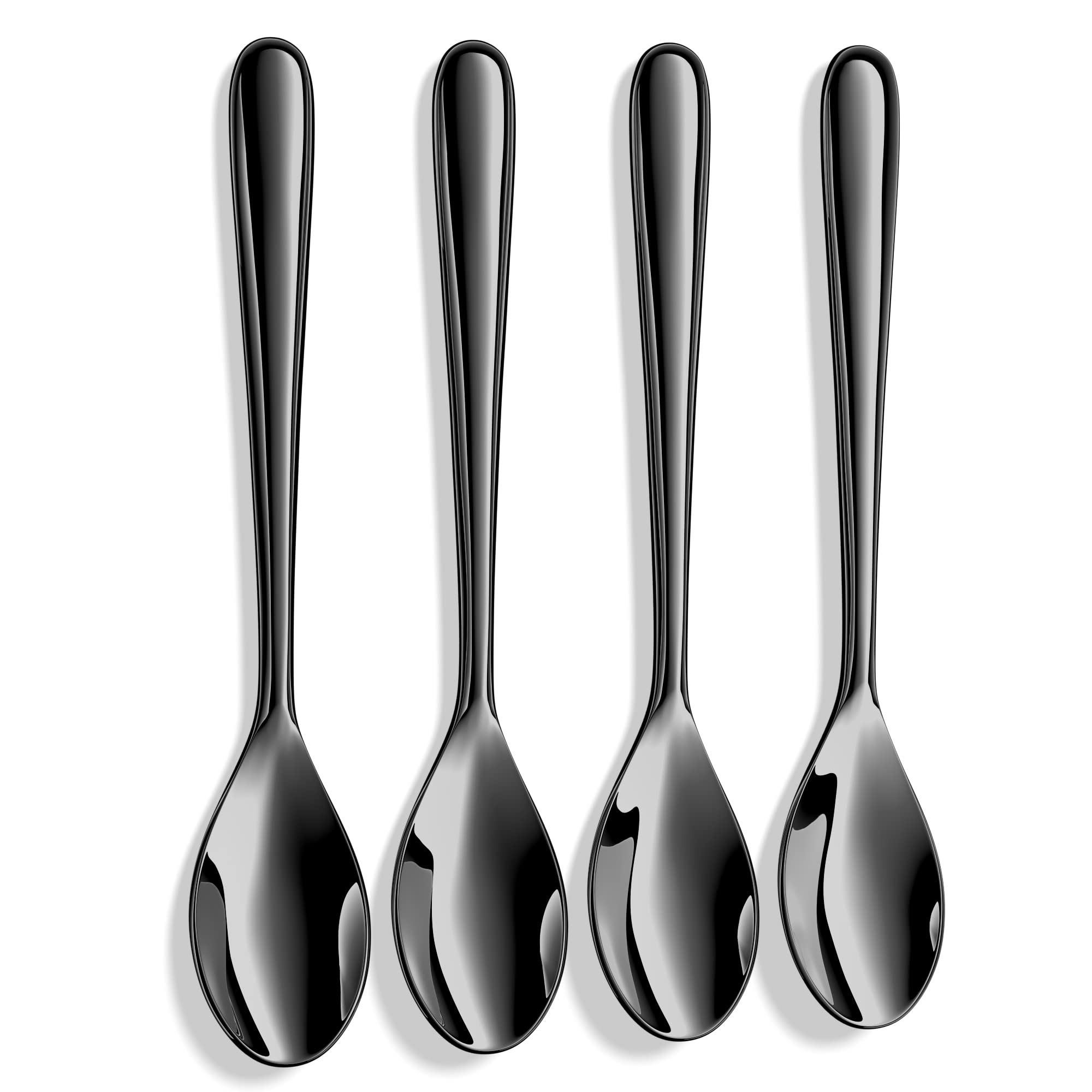 Demitasse Espresso Spoons,Forged 18/10 Stainless Steel Mini Teaspoons Coffee Spoons Bistro Spoons,Black Gold Plated,4.7 Inch,Set of 4,Heavy Duty and Dishwasher Safe