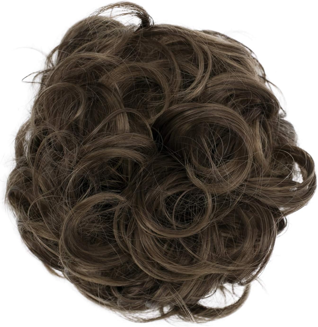 CAISHA Large Hairpiece Scrunchy Instant Updo Curly Messy Bun Brunette Mix G18E, brunette mix #32AT12 G18E - Image 3