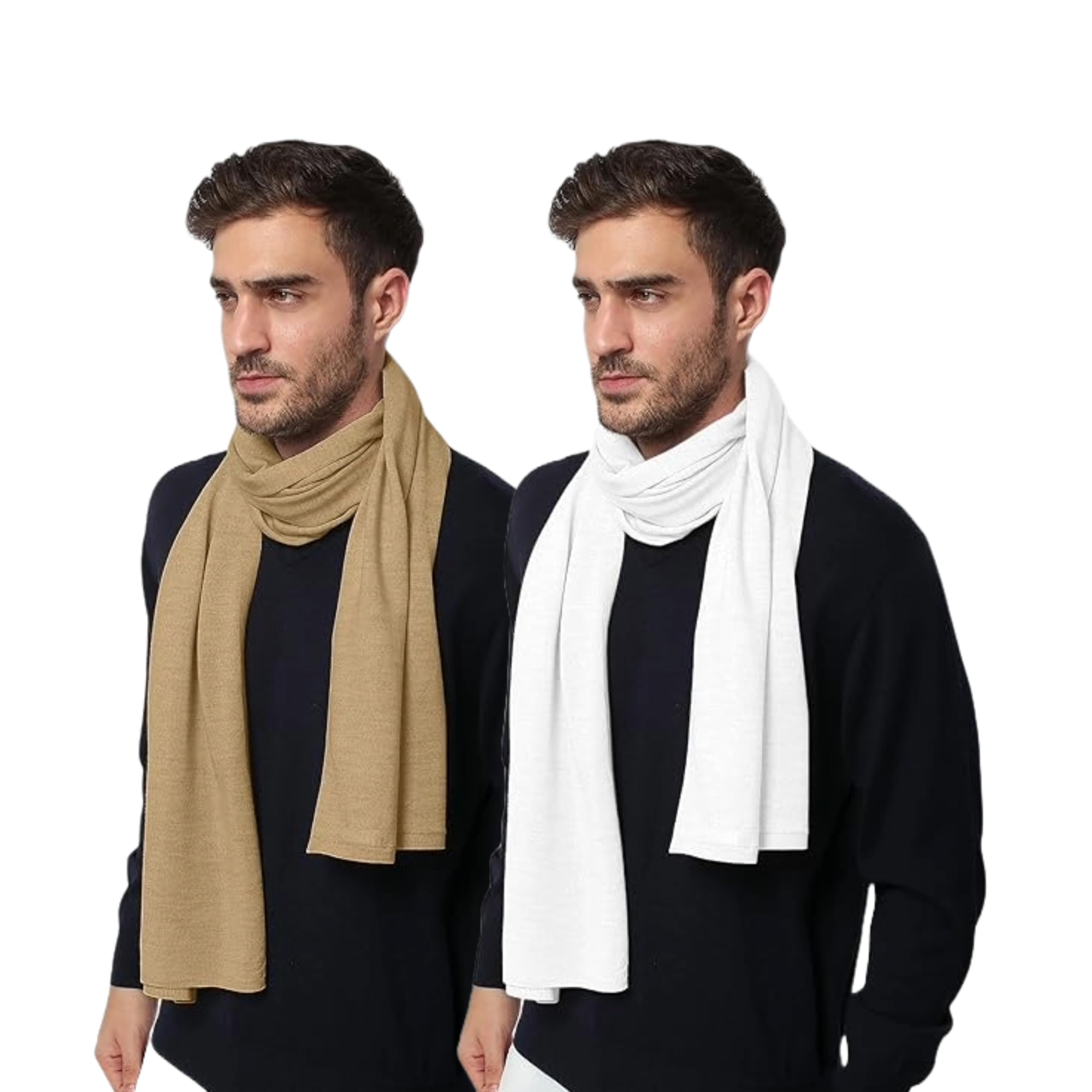 notwild Men's Pure Cotton Muffler full single color light weight Scarves stole cum Scarf Warm Winter Wear Combo Pack of 2-picture-18