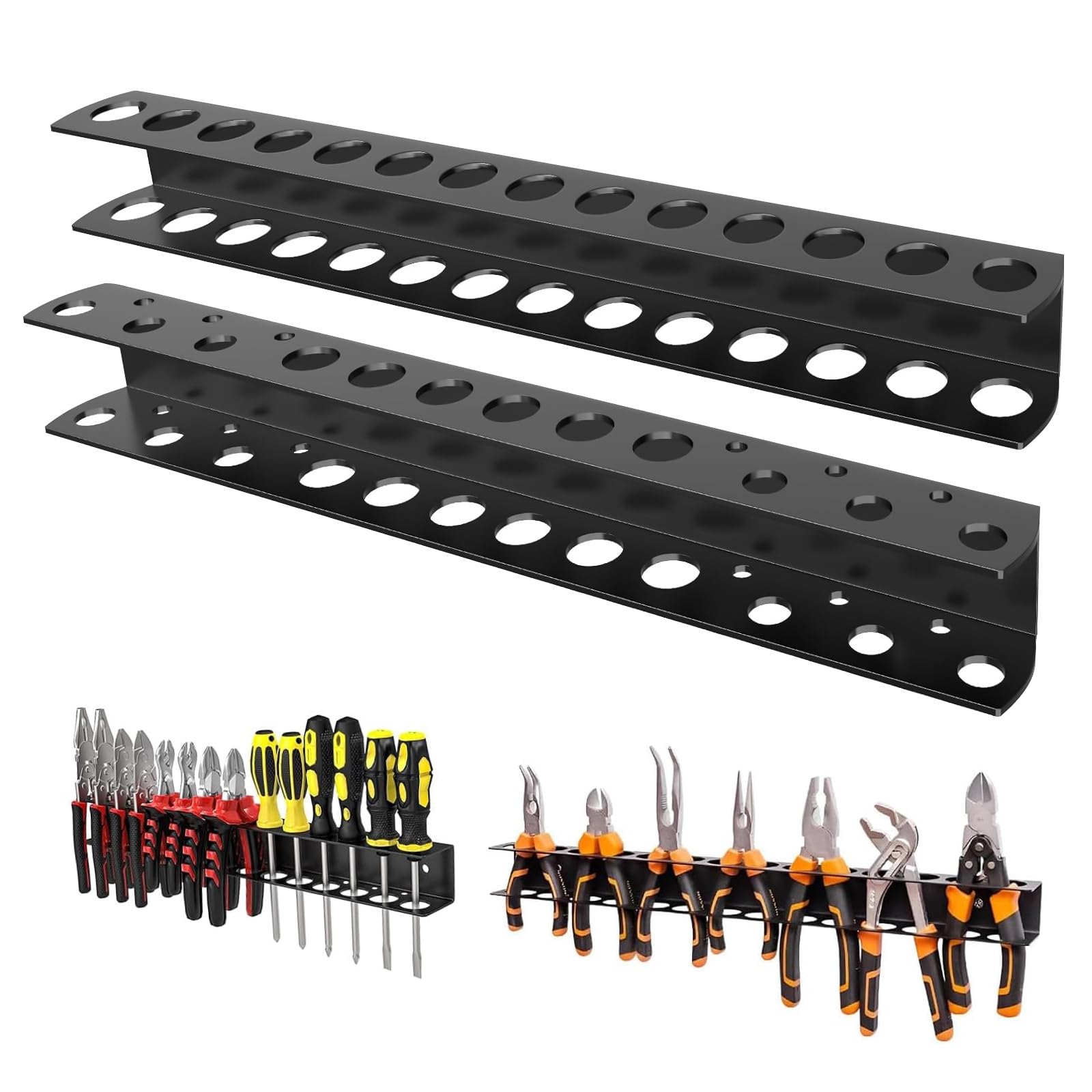 Organizador de Destornilladores, 2 piezas Estante para Destornilladores, Soporte para destornilladores para talleres, Portadestornilladores y pinzas para garaje