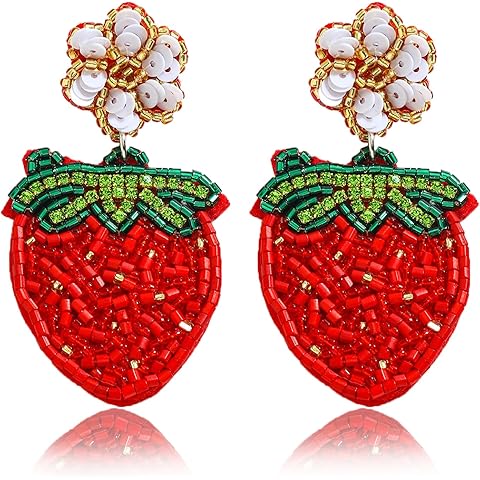 Dvacaman Adorable Fruit Dangle Earrings for Women, Multiple Summer Fruits Drop Earring for Tropical Novelty Jewelry Gifts