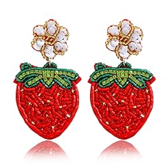 Dvacaman Adorable Fruit Dangle Earrings for Women Multiple Summer Fruits Drop Earring for Tropical Novelty Jewelry Gifts