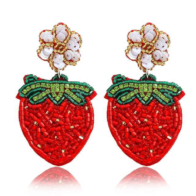 Dvacaman Adorable Fruit Dangle Earrings for Women Multiple Summer Fruits Drop Earring for Tropical Novelty Jewelry Gifts