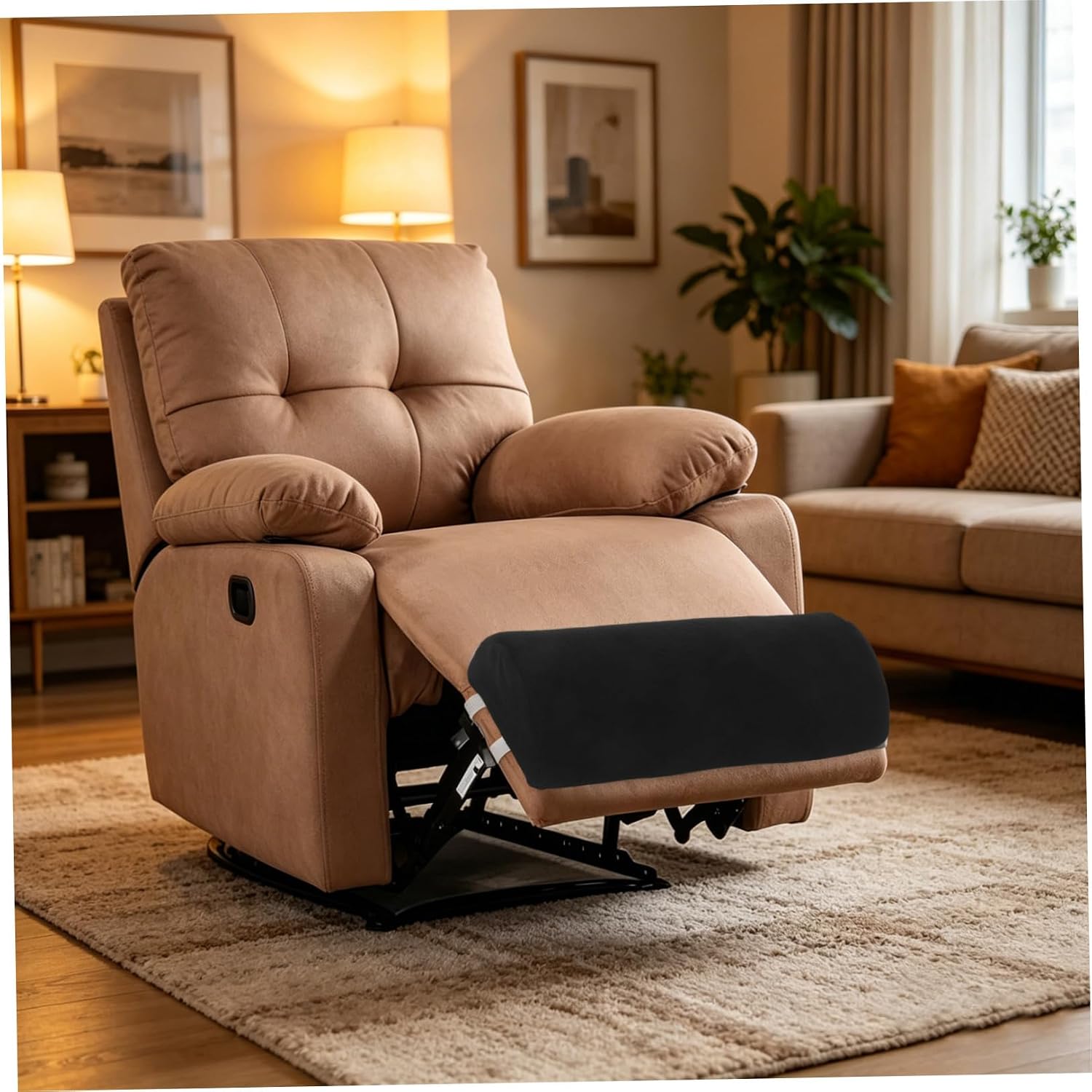 Recliner Leg Rest Cushion with Soft Sponge and Lint Cover, Half-Round Bolster Pillow Minimizing Muscle Strain, Multipurpose Leg Elevation Pillow for Sleeping and Camping