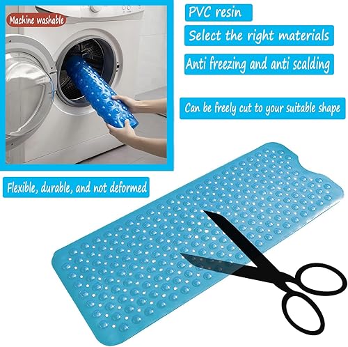 Miniatura 8 de Alfombrilla extra larga antideslizante para bañera y ducha (39 x 16 pulgadas), apta para lavado a máquina
