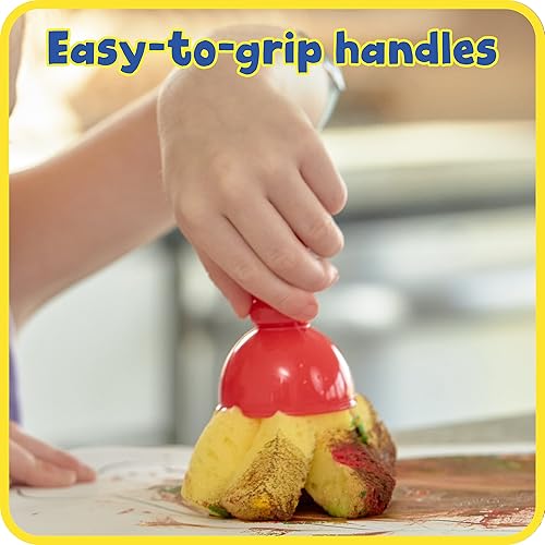 Miniatura 3 de READY 2 LEARN Herramientas de arte texturizadas - Juego de 4 pinceles de pintura jumbo para niños pequeños y niños - Juego de 2 - Patrones y efectos