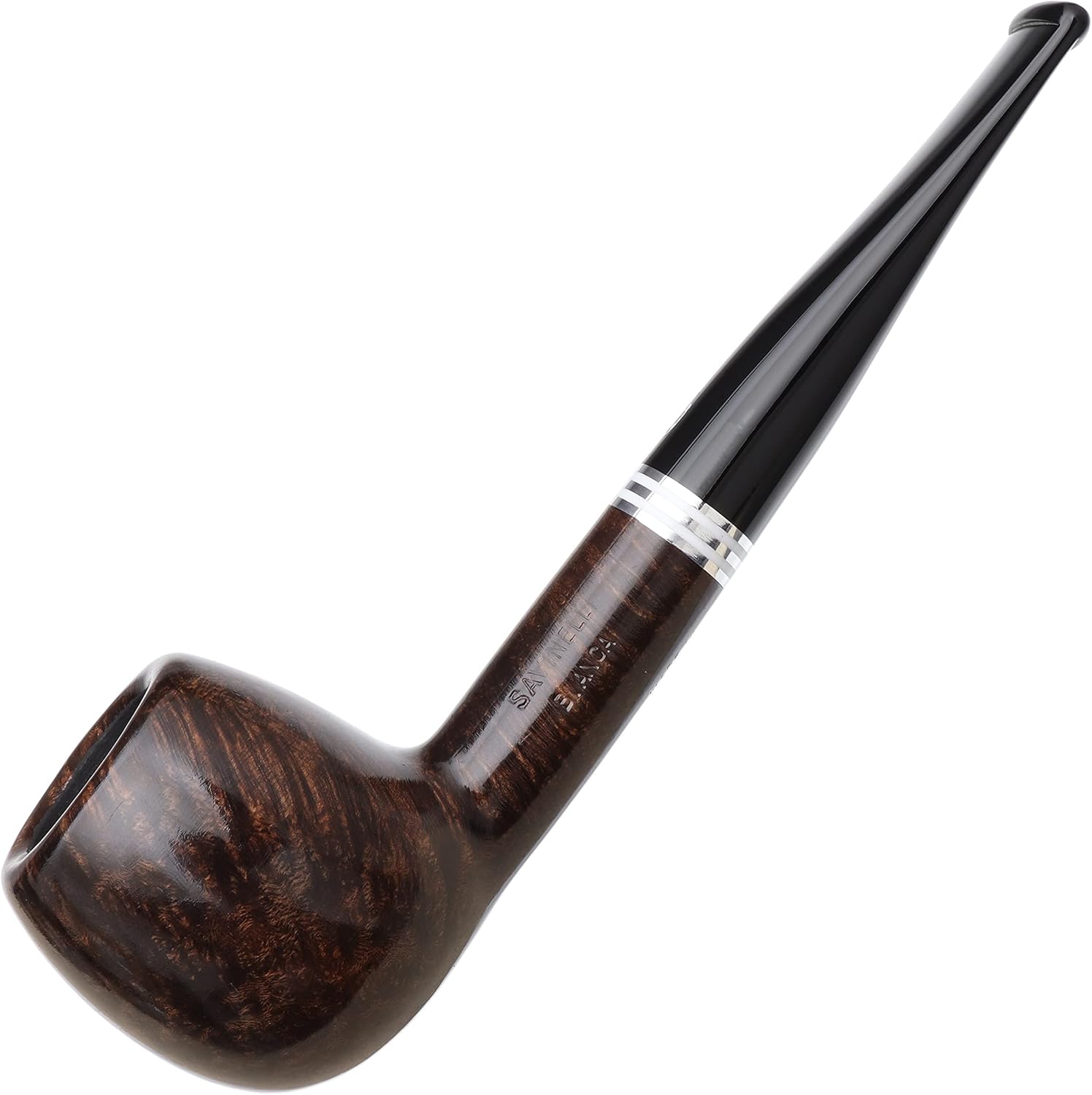 Savinelli Pipes Bianca Collection - Vintage Design Dark Wood Italian Briar Pipe, Polished Finish, 6mm (Brown 207)