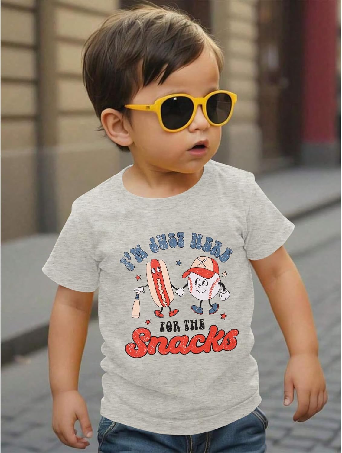 KEKEMI Baseball Shirts for Toddler Boys I'm Just Here for The Snacks T Shirt Cute Sport Tees Short Sleeve Tops Summer Clothes - Image 3