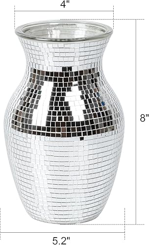 Miniatura 10 de Florero morado para flores, jarrones de vidrio de mosaico lavanda para flores secas, jarrones modernos hechos a mano para decoración del hogar,