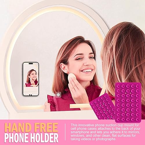 Miniatura 40 de Silicone Double Sided Suction Phone Case Mount, Detachable Hands Free & Strong Grip Holder for Selfies & Videos, Compatible iPhone Android