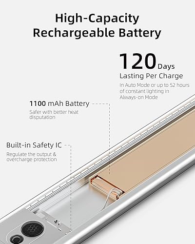 Miniatura 6 de EZVALO Luz con sensor de movimiento para interiores, 36 LED debajo del gabinete, luz nocturna inalámbrica, funciona con pilas, 5300 K, luces