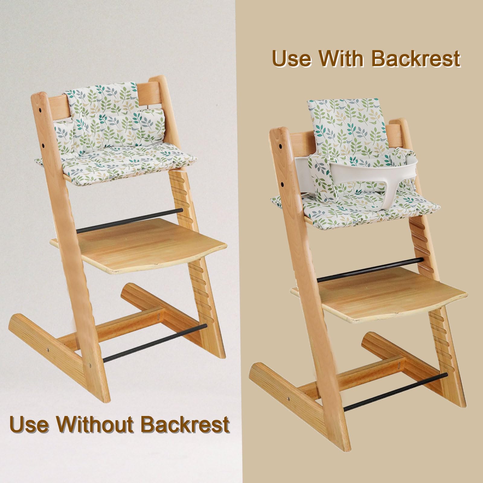 Hochstuhl Kissen für Stokke Tripp Trapp, Rutschfest Hochstuhl Sitzkissen Set, Bio Baumwolle Baby Sitzkissen, Verdickung Weiches Sitzkissen für Baby & Kids mit Klettverschluss, Hochstuhlzubehör (A)