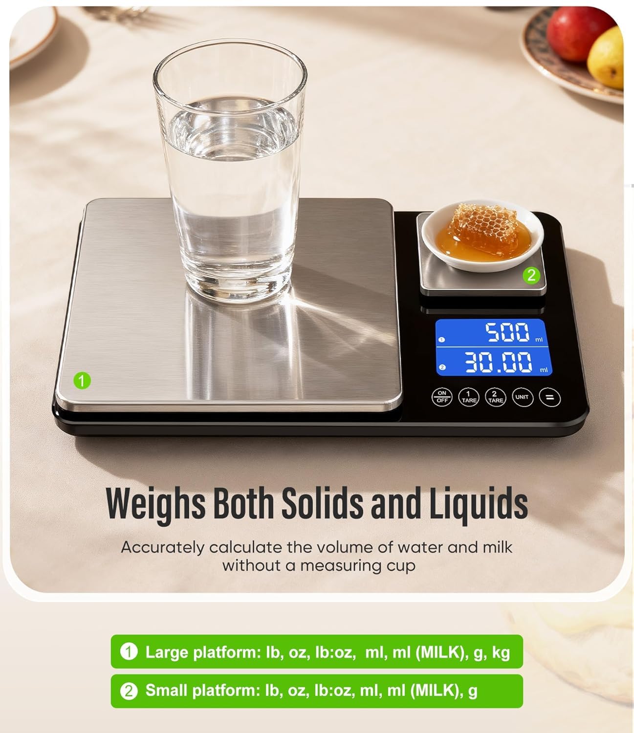 Balance de cuisine numérique - 10 kg - En verre - Étanche - Balance ménager électronique pour la pâtisserie - Fonction tare - Bouton tactile - Précision de 1 g
