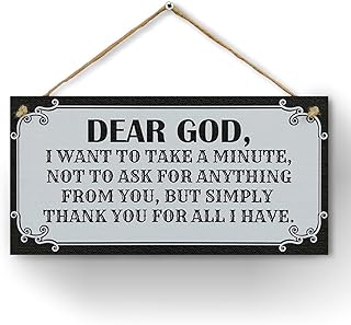 CARISPIBET Dear God home signs decorative kitchen signs living room signs religious signs gift for house décor wall art 6" x 12''