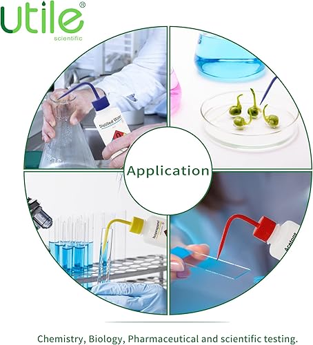 Miniatura 5 de Utile Botellas de lavado de seguridad con ventilación automática de isopropanol, 4 piezas de vol.16.9 fl oz, botella exprimible de boca estrecha,