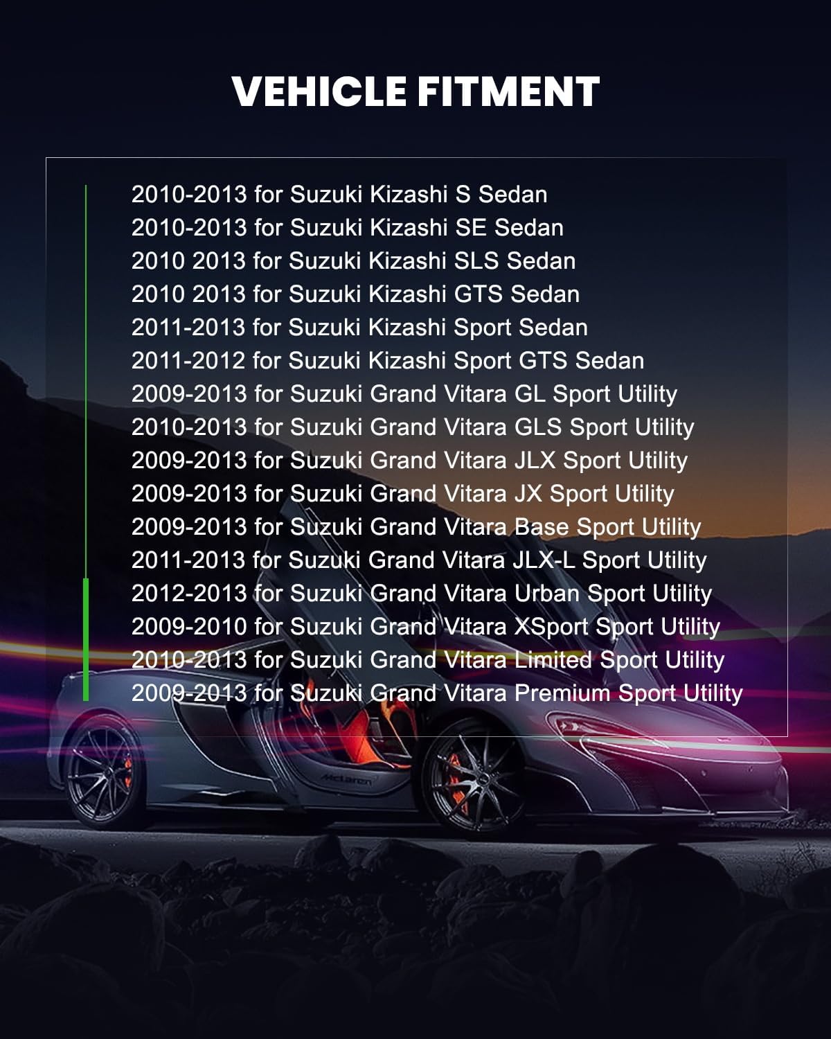 SCITOO 4Pcs Fuel Injectors Suitable with 2009-2013 for Suzuki Grand Vitara,2010-2013 for Suzuki Kizashi Automotive Engine Fuel Injector FJ109415710-78K00,1571078K00 (12 Holes)