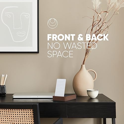 Miniatura 7 de Planificador diario sin fecha con lista de tareas y soporte de nogal - 120 tarjetas de verificación, 10 tarjetas de objetivos - Blocs de notas