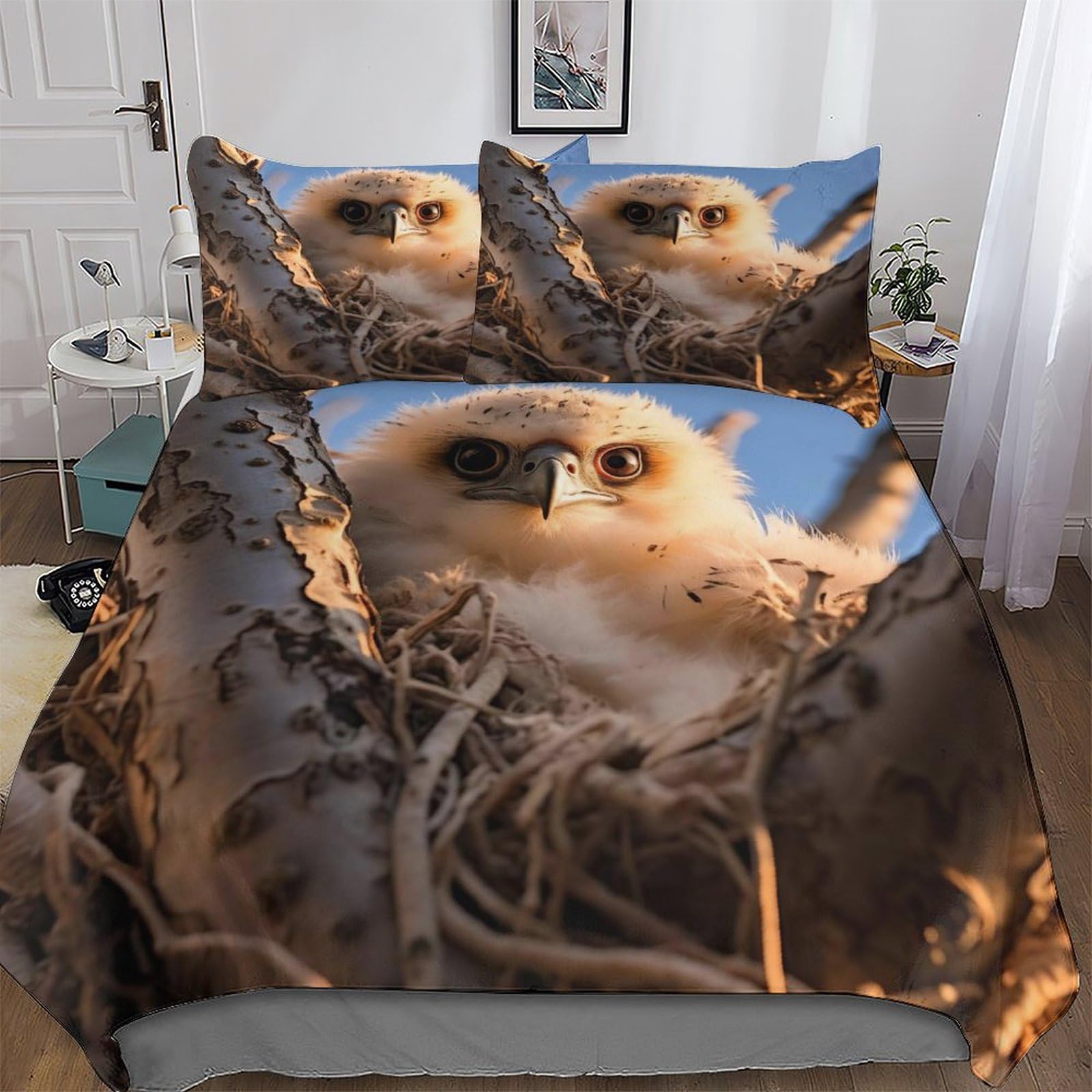 Housse de couette oiseau pour une chambre parentale cocooning