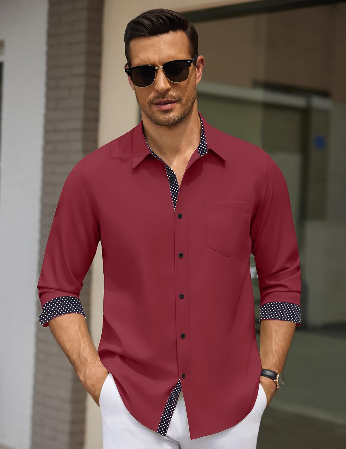 COOFANDY Men's Dress Shirt Wrinkle Free Regular Fit Stretch Long Sleeve Button Down Shirts - Image 7