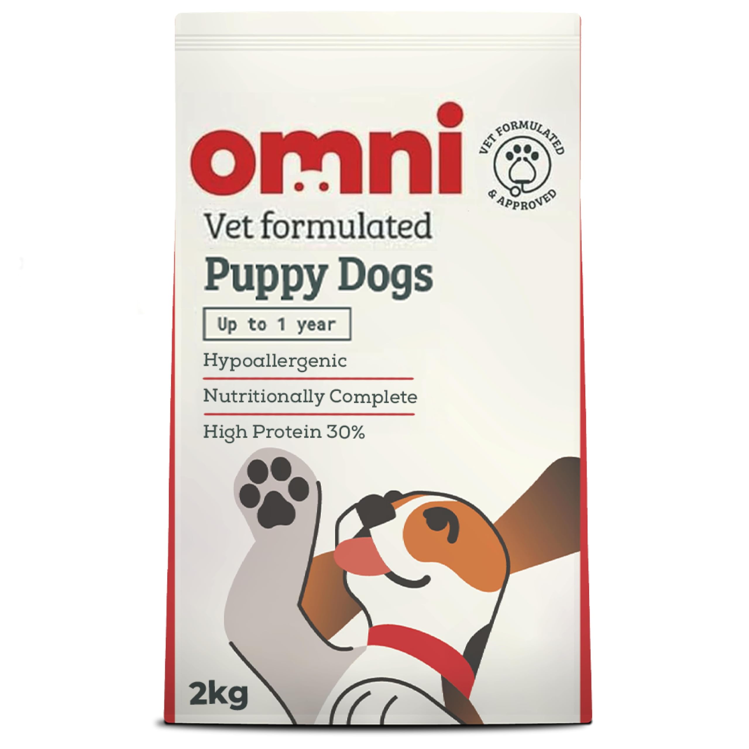 OMNI Vegan Dry Dog Food For Puppies 2kg | Protein Rich Natural Ingredients Biscuits | Plant Powered Kibble Backed by Vets | Supported By Science, Planet Friendly and Made in UK