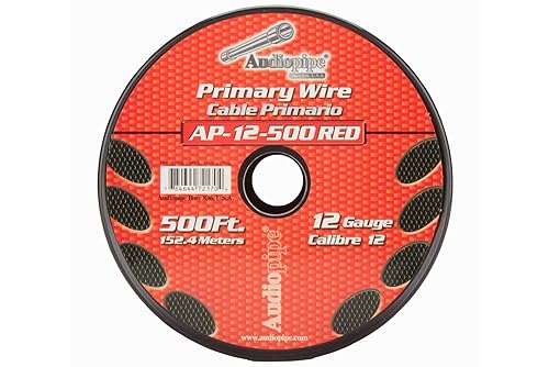 Miniatura 2 de Cable primario para el hogar de audio rojo Audiopipe de 12 GA de 500 pies