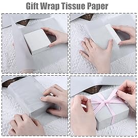 Koogel 330 Sheets Tissue Paper Bulk, 14 x 10 Inch Silver Gift Wrapping Tissue Paper for Christmas Wedding Birthday DIY Crafts Art Project