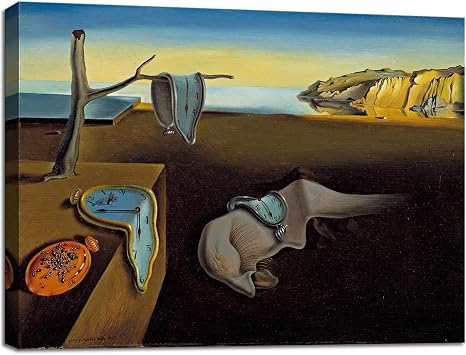 weiyiart Salvador Dali Canvas Wall Art The Persistence of Memory Painting Classic Artwork Print Famous Picture Poster for Home Decor Pieces Bathroom Wall Art 12" x 15"
