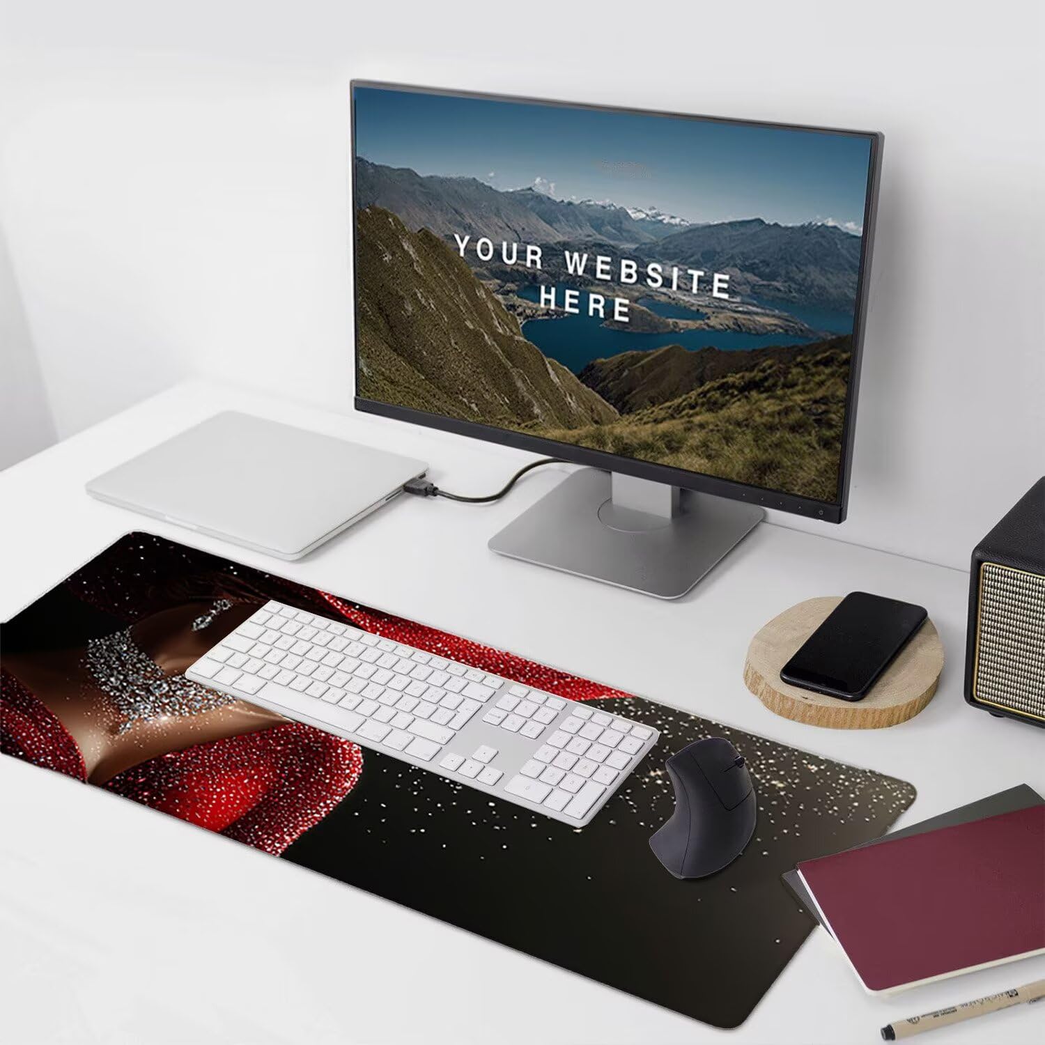 Podkładka pod mysz do gier XXL Mousepad 1600 x 800 mm, duża podkładka pod biurko z antypoślizgową gumową podstawą do gier, komputera, poprawia precyzję i szybkość (seksowna kobieta) X-923