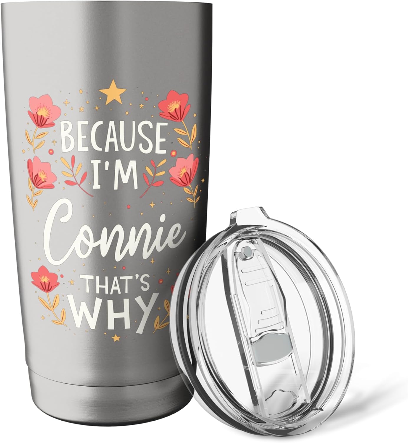 Women Because I'm Connie That's Why Woman Name Stainless Steel Insulated Tumbler - Image 5