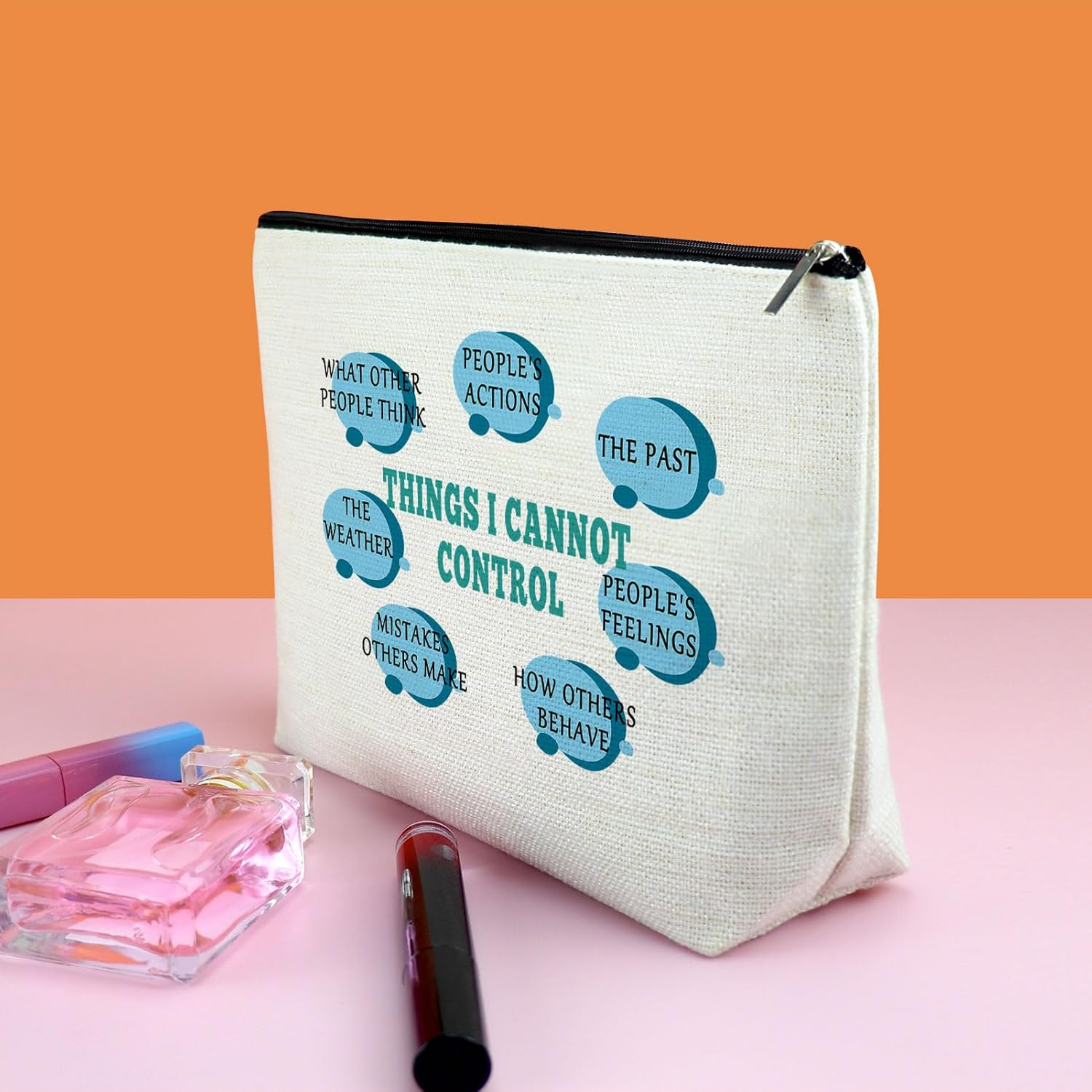 Therapist Gifts for Women Makeup Bag Mental Health Positive Affirmations Psychology Gift Cosmetic Bag with Zipper Inspirational Encourage Gift for Sister Daughter Best Friend Her Travel Pouch - Image 3