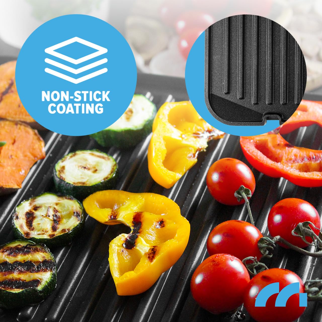 MalTec Grill kontaktowy z tacką na ścinki, SM5000W-PRO grill elektryczny 2500 W, opiekacz do kanapek Panini, 3 stopnie smażenia, 5 programów, zdejmowane płyty