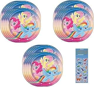 Unique My Little Pony Party Supplies Bundle Pack includes 24 Lunch Paper Plates