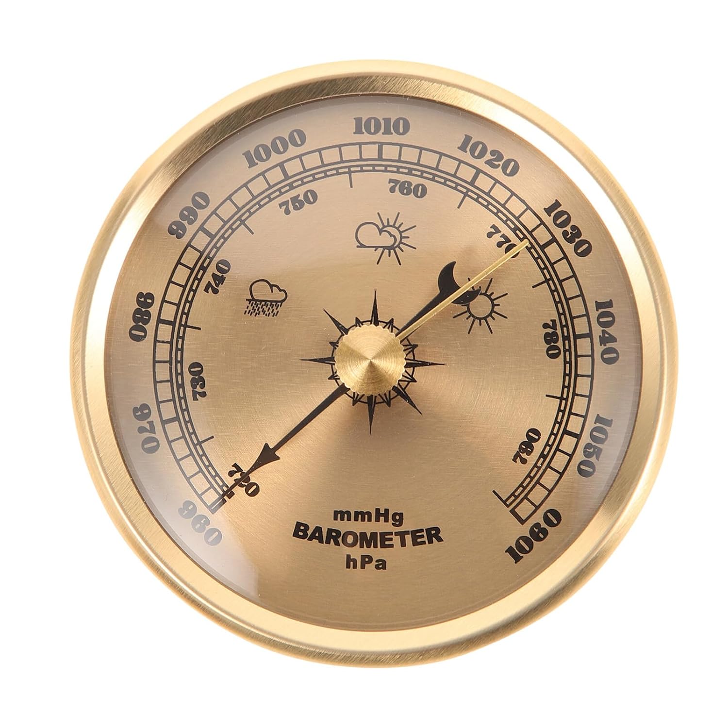 Yardwe Portable Metal Barometer Dial Home Air Pressure Gauge Precise Digital Measurement Compact Design User-Friendly