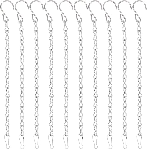 Miniatura 8 de YINGFENG - Set de 236 pulgadas de cadenas colgantes de metal negro y ganchos para cestas, para comederos de aves, bebederos de pájaros, macetas