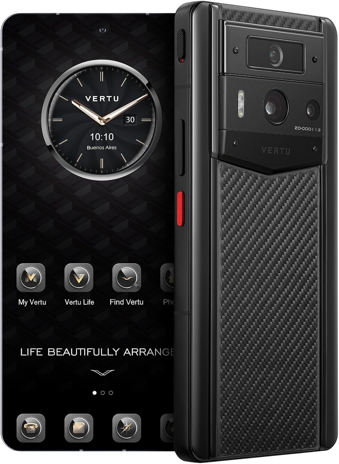 METAVERTU 2 Carbon Fiber 5G AI Phone, Unlocked Android Web 3.0 Smartphone, 3 Systems, 50MP Camera, 120Hz 1.5K 1260×2800 AMOLED Display, Dual SIM, 65W Fast Charge (Black, 1 TB) 1 TB Black