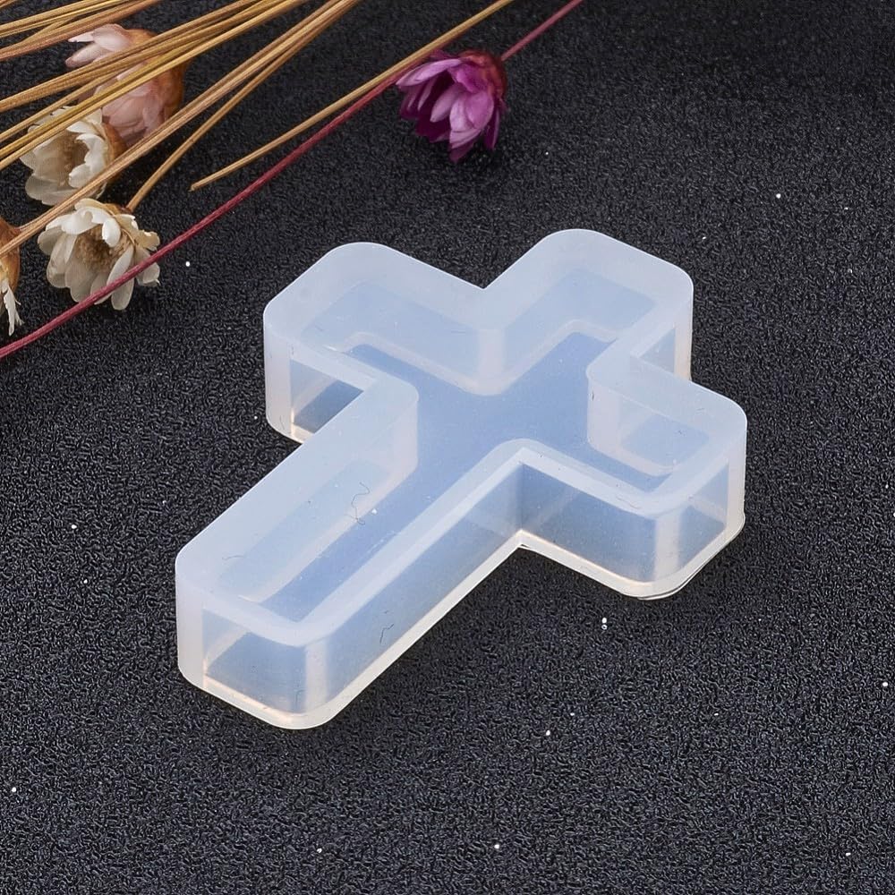DanLingJewelry 10Pcs Religious Crucifix Cross Shape Silicone Resin Casting Molds for Necklace Bracelet Key Chain Pendant Charm Jewelry Making image 3